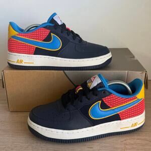 Nike Air Force 1 Low Obsidian /Crimson Yellow Sneakers - SZ 5.5 Y- 7 W